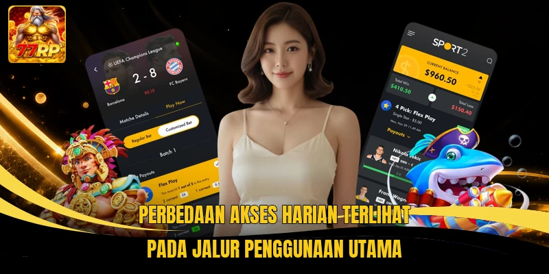 Perbedaan akses harian terlihat pada jalur penggunaan utama